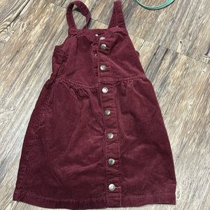 Cat & Jack Maroon Corduroy Button Dress